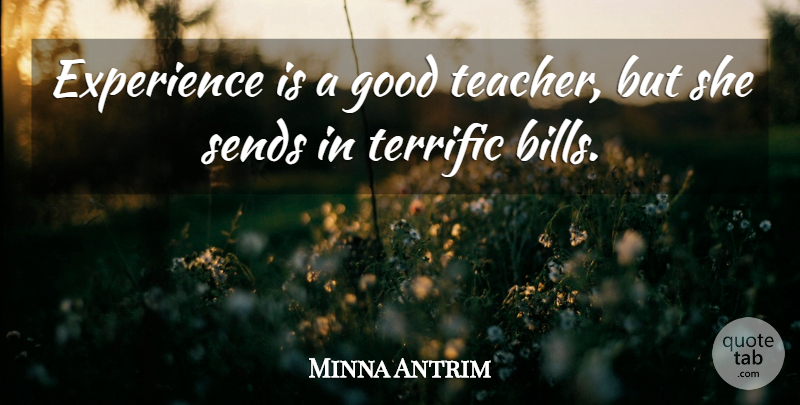 Minna Antrim Quote About Teacher, Cynical, Experience: Experience Is A Good Teacher...