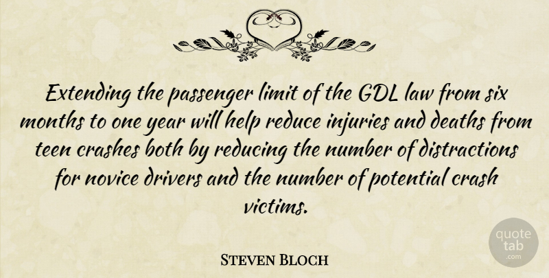 Steven Bloch Quote About Both, Crashes, Deaths, Drivers, Extending: Extending The Passenger Limit Of...