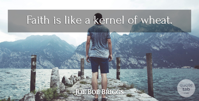 Joe Bob Briggs Quote About Wheat, Kernel: Faith Is Like A Kernel...