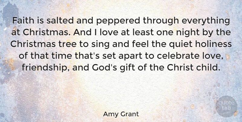 Amy Grant Quote About Apart, Celebrate, Christmas, Faith, Friendship: Faith Is Salted And Peppered...