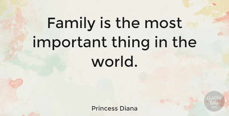 Princess Diana Quote About Inspirational, Family, Money: Family Is The Most Important...