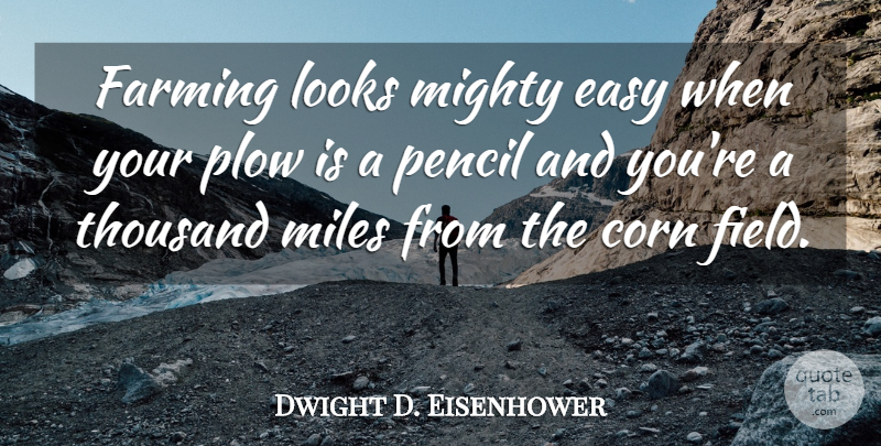 Dwight D. Eisenhower Quote About Leadership, Nature, Fun: Farming Looks Mighty Easy When...
