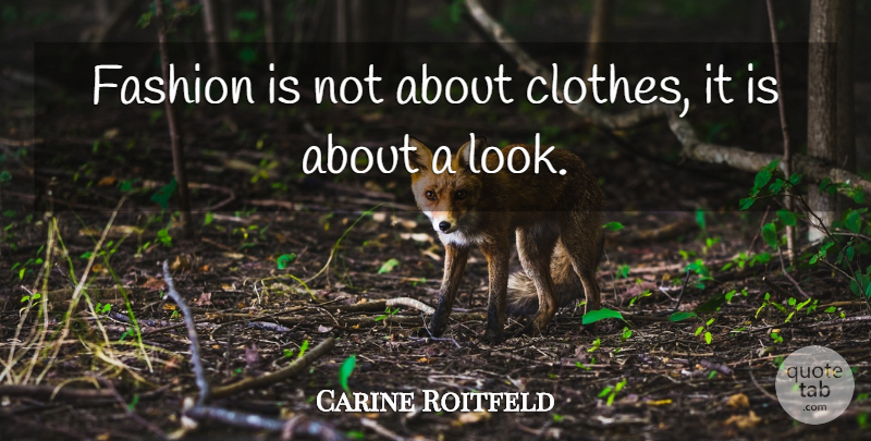 Carine Roitfeld Quote About Fashion, Clothes, Looks: Fashion Is Not About Clothes...