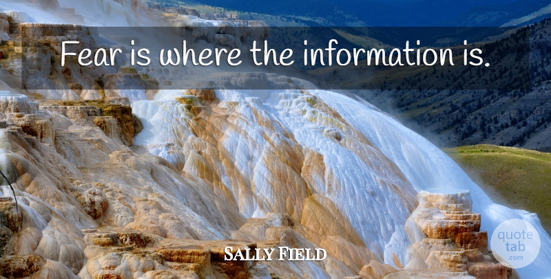 Sally Field Quote About Knowledge, Information: Fear Is Where The Information...