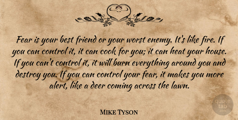 Mike Tyson Quote About Worst Enemy, Fire, House: Fear Is Your Best Friend...