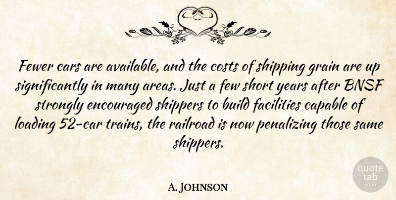 A. Johnson Quote About Build, Capable, Cars, Costs, Encouraged: Fewer Cars Are Available And...