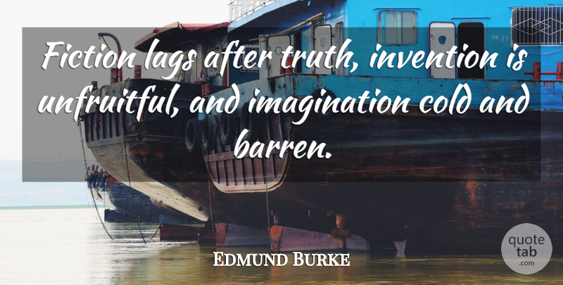 Edmund Burke Quote About Truth, Imagination, Lag: Fiction Lags After Truth Invention...