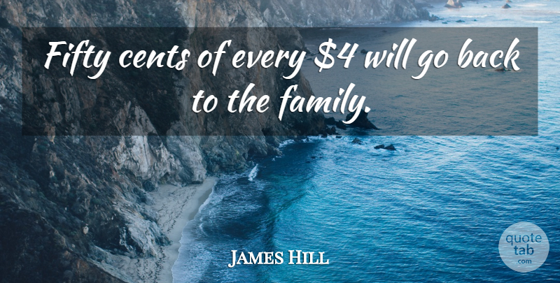 James Hill Quote About Cents, Fifty: Fifty Cents Of Every 4...