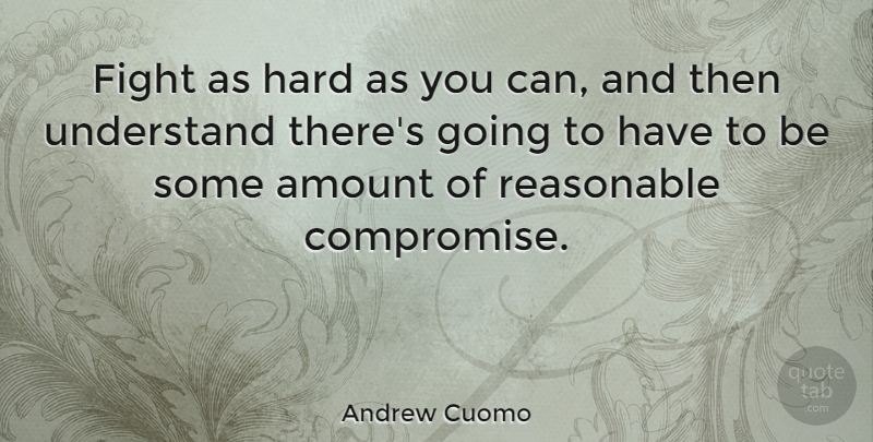 Andrew Cuomo Quote About Fighting, Compromise, Hard: Fight As Hard As You...