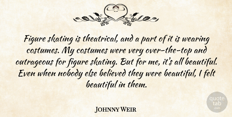 Johnny Weir Quote About Beautiful, Costumes, Skating: Figure Skating Is Theatrical And...