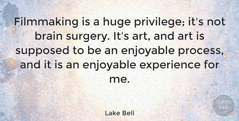 Lake Bell Quote About Art, Brain, Privilege: Filmmaking Is A Huge Privilege...