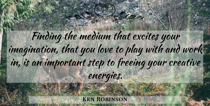 Ken Robinson Quote About Creativity, Play, Imagination: Finding The Medium That Excites...