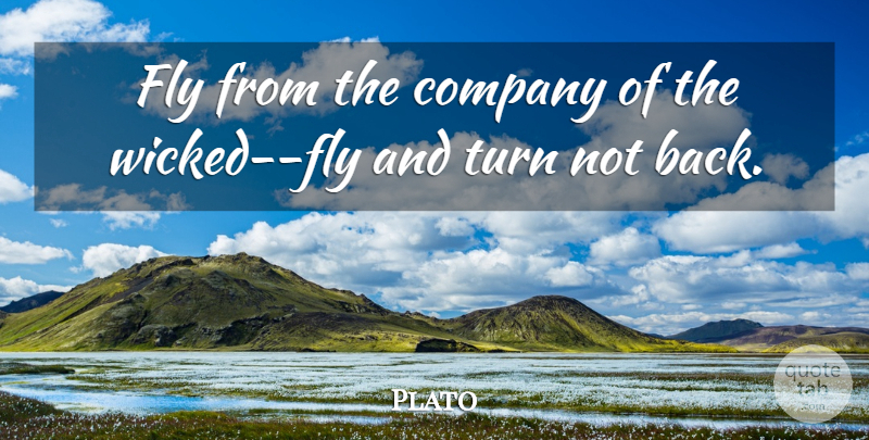 Plato Quote About Evil, Wicked, Turns: Fly From The Company Of...