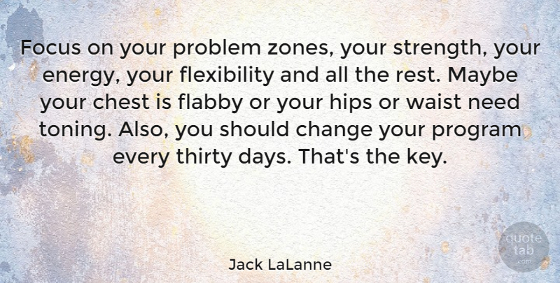 Jack LaLanne Quote About Sports, Keys, Focus: Focus On Your Problem Zones...