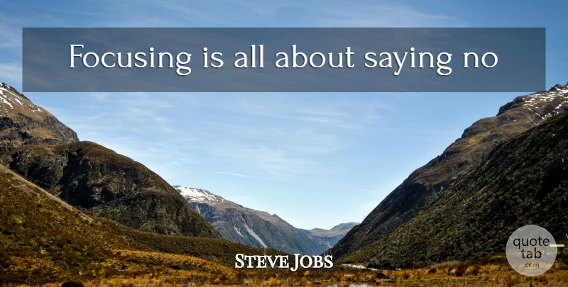 Steve Jobs Quote About Saying No: Focusing Is All About Saying...