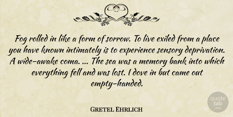 Gretel Ehrlich Quote About Memories, Ocean, Fog: Fog Rolled In Like A...