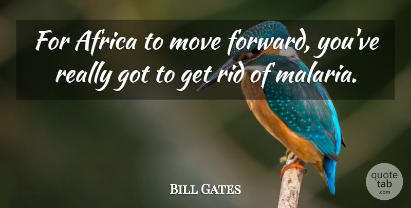 Bill Gates Quote About Moving Forward, Moving, Malaria: For Africa To Move Forward...