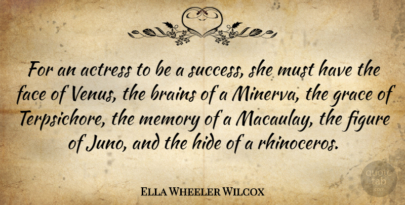 Ella Wheeler Wilcox Quote About Funny, Success, Art: For An Actress To Be...