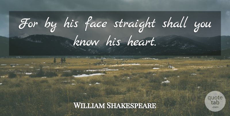 William Shakespeare Quote About Heart, Faces, Knows: For By His Face Straight...
