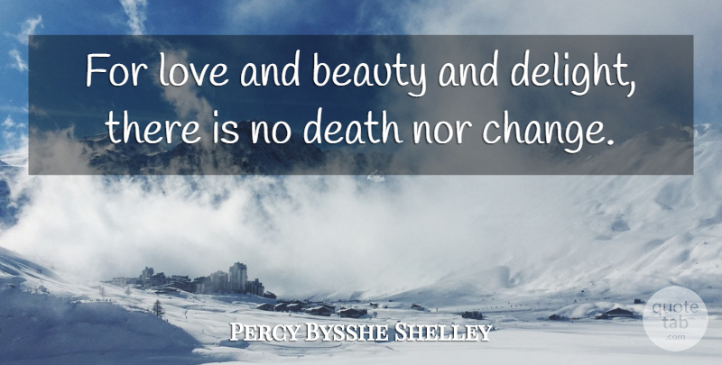 Percy Bysshe Shelley Quote About Delight: For Love And Beauty And...