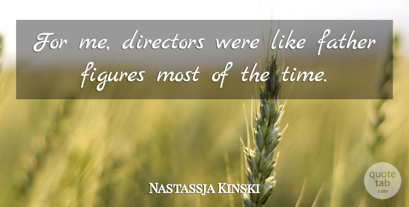 Nastassja Kinski Quote About Directors, Father, Figures: For Me Directors Were Like...