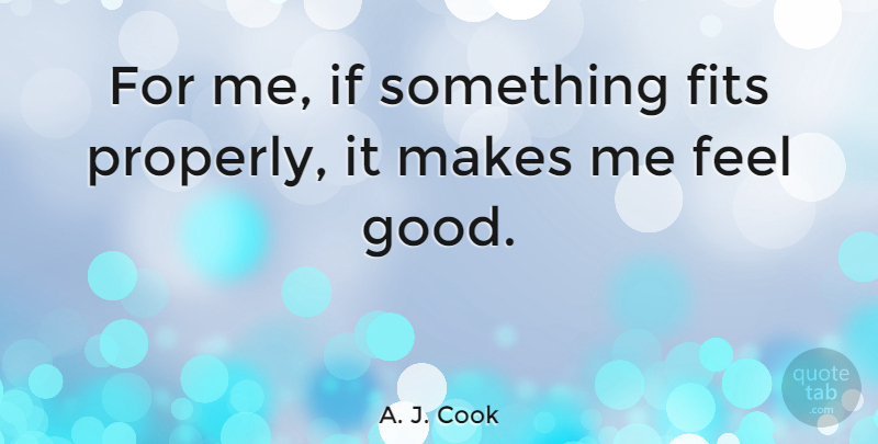 A. J. Cook Quote About Good: For Me If Something Fits...