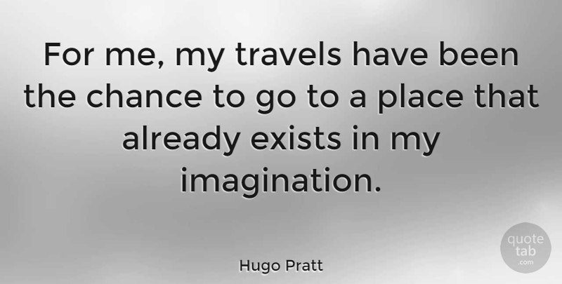 Hugo Pratt Quote About Imagination, Chance, My Imagination: For Me My Travels Have...