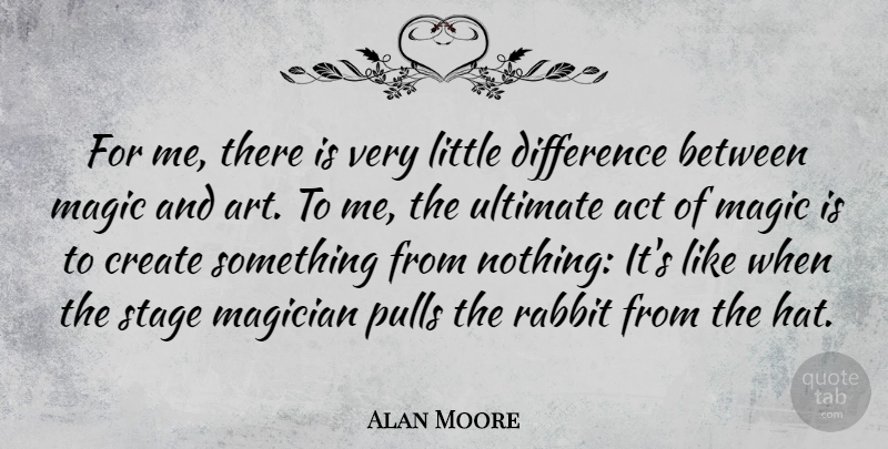 Alan Moore Quote About Art, Differences, Magic: For Me There Is Very...