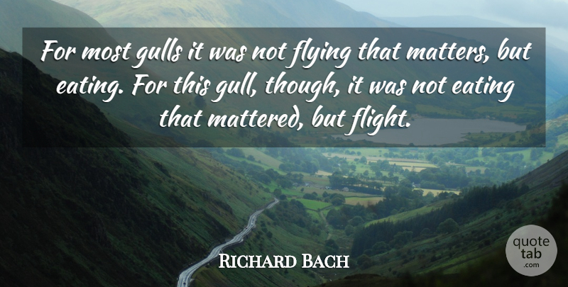 Richard Bach Quote About Flying, Gulls, Matter: For Most Gulls It Was...