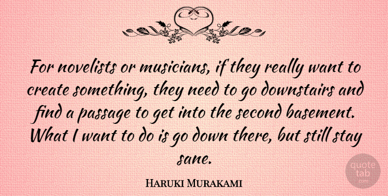 Haruki Murakami Quote About Needs, Want, Musician: For Novelists Or Musicians If...