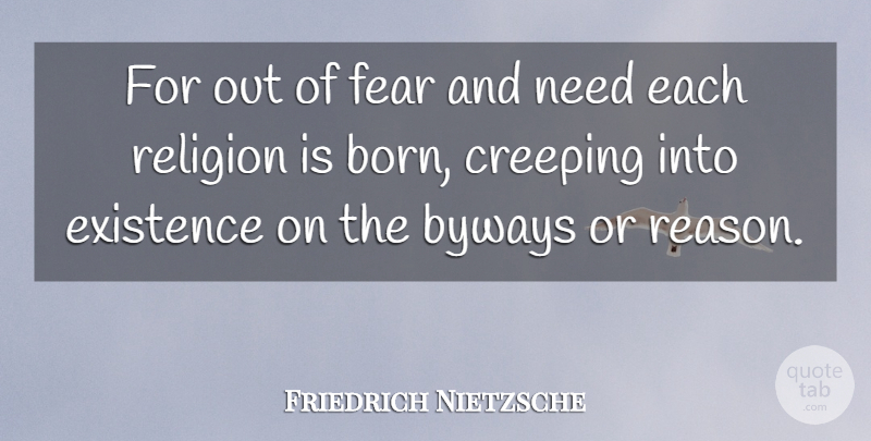 Friedrich Nietzsche Quote About Needs, Reason, Born: For Out Of Fear And...