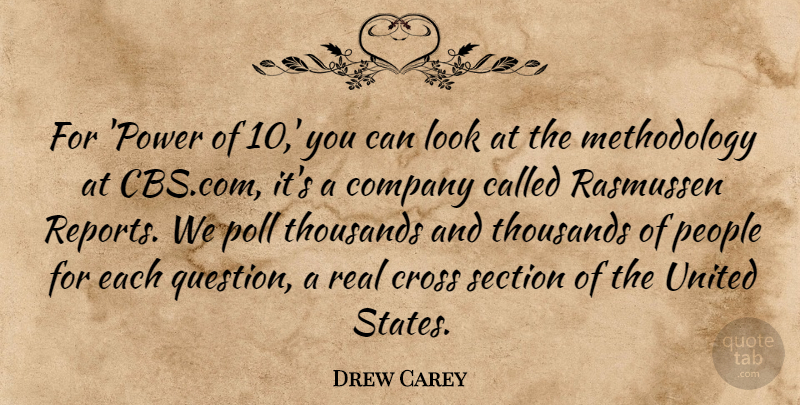 Drew Carey Quote About Cross, People, Poll, Power, Section: For Power Of 10 You...