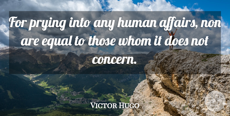 Victor Hugo Quote About Gossip, Doe, Affair: For Prying Into Any Human...