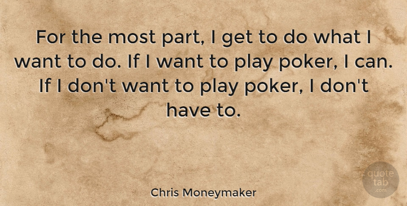 Chris Moneymaker Quote About undefined: For The Most Part I...
