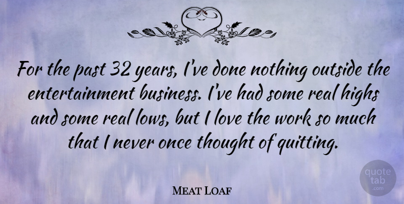 Meat Loaf Quote About Real, Past, Years: For The Past 32 Years...