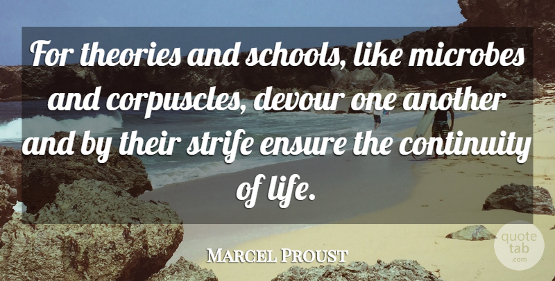 Marcel Proust Quote About School, Continuity Of Life, Theory: For Theories And Schools Like...