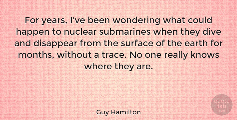 Guy Hamilton Quote About Disappear, Knows, Nuclear, Submarines, Surface: For Years Ive Been Wondering...