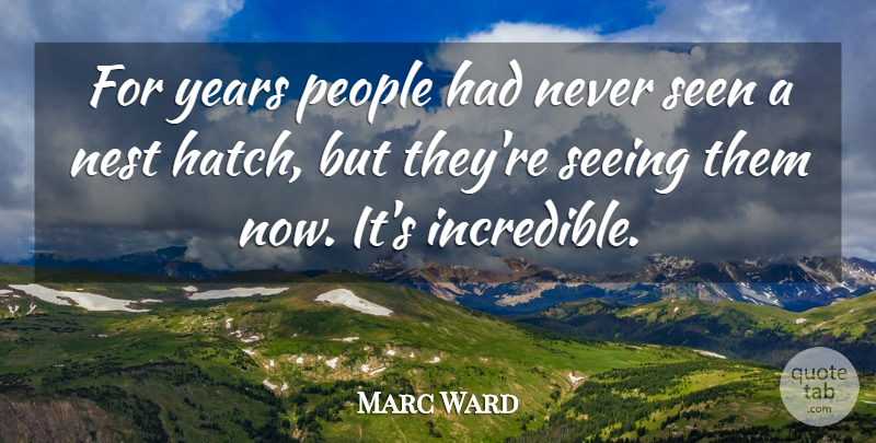 Marc Ward Quote About Nest, People, Seeing, Seen: For Years People Had Never...