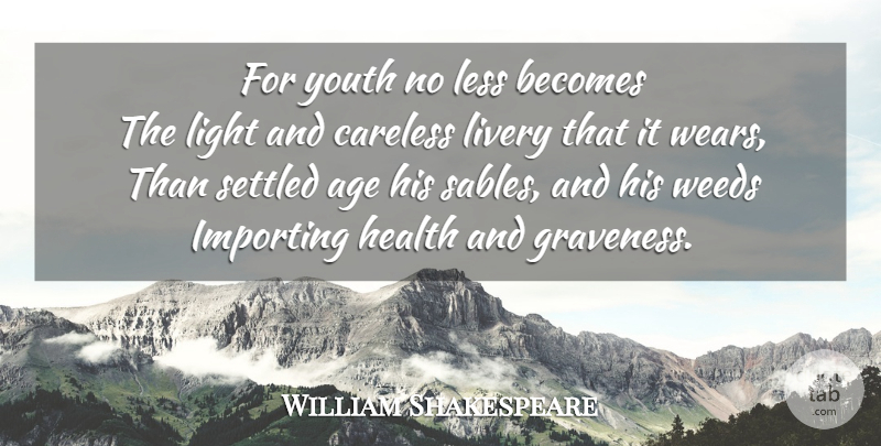William Shakespeare Quote About Weed, Light, Age: For Youth No Less Becomes...