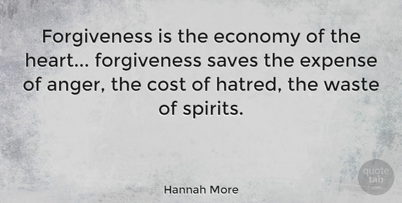 Hannah More Quote About Forgiveness, Heartbroken, Anger: Forgiveness Is The Economy Of...