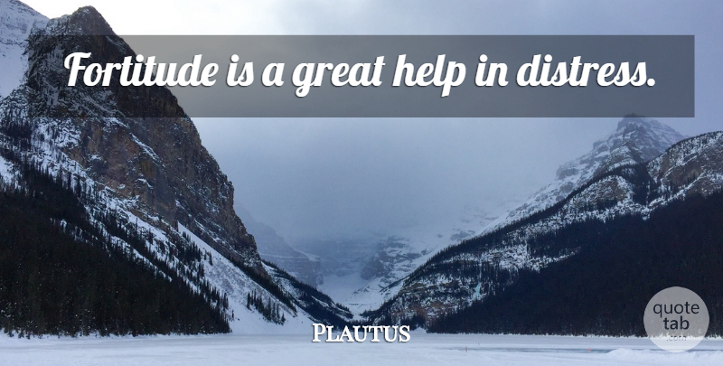 Plautus Quote About Helping, Fortitude, Distress: Fortitude Is A Great Help...