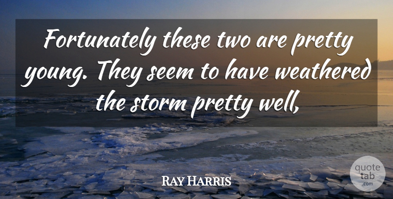 Ray Harris Quote About Seem, Storm, Weathered: Fortunately These Two Are Pretty...