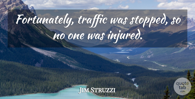 Jim Struzzi Quote About Traffic: Fortunately Traffic Was Stopped So...