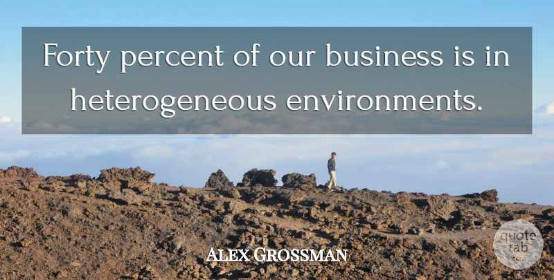 Alex Grossman Quote About Business, Forty, Percent: Forty Percent Of Our Business...