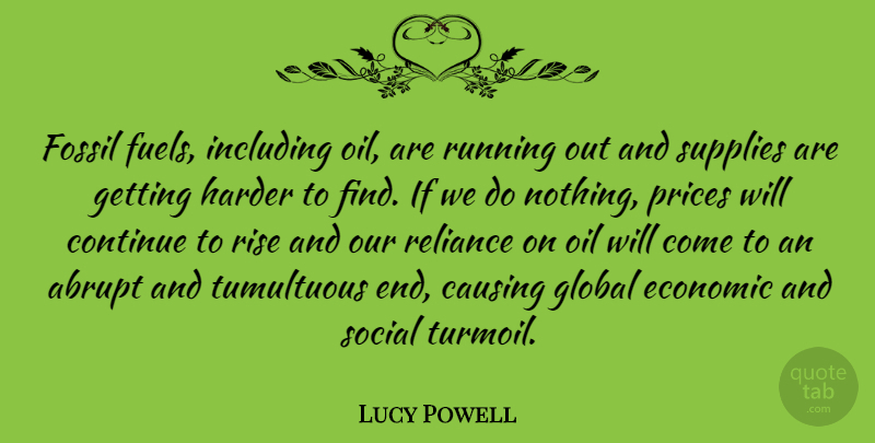 Lucy Powell Quote About Causing, Continue, Fossil, Global, Harder: Fossil Fuels Including Oil Are...
