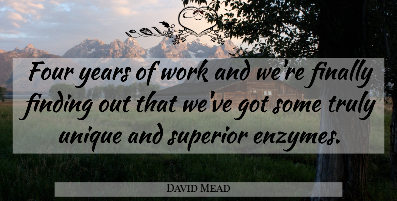David Mead Quote About Finally, Finding, Four, Superior, Truly: Four Years Of Work And...