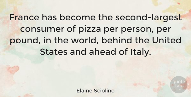 Elaine Sciolino Quote About Behind, Consumer, France, Per, States: France Has Become The Second...