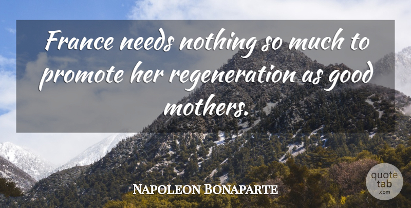 Napoleon Bonaparte Quote About Mother, France, Needs: France Needs Nothing So Much...
