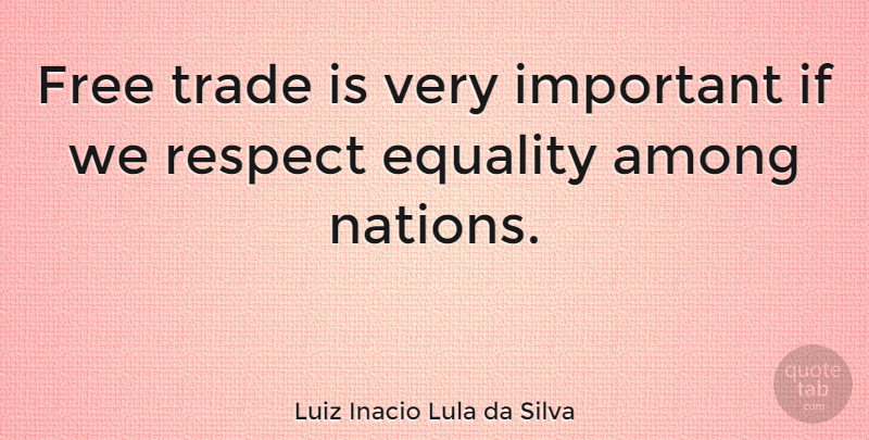 Luiz Inacio Lula da Silva Quote About Important, Trade, Nations: Free Trade Is Very Important...