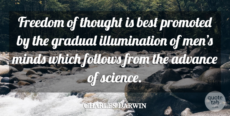 Charles Darwin Quote About Atheist, Men, Illumination: Freedom Of Thought Is Best...